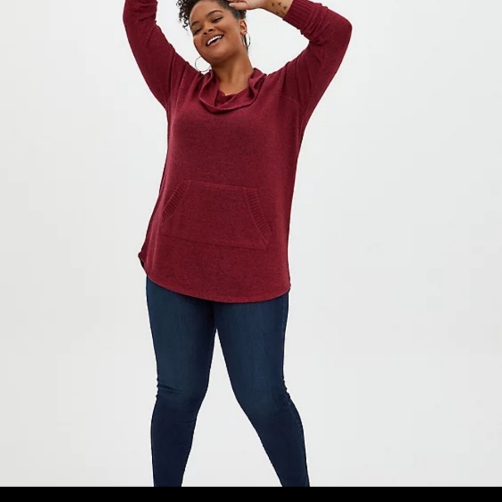 Super soft plush knit fabric sweater